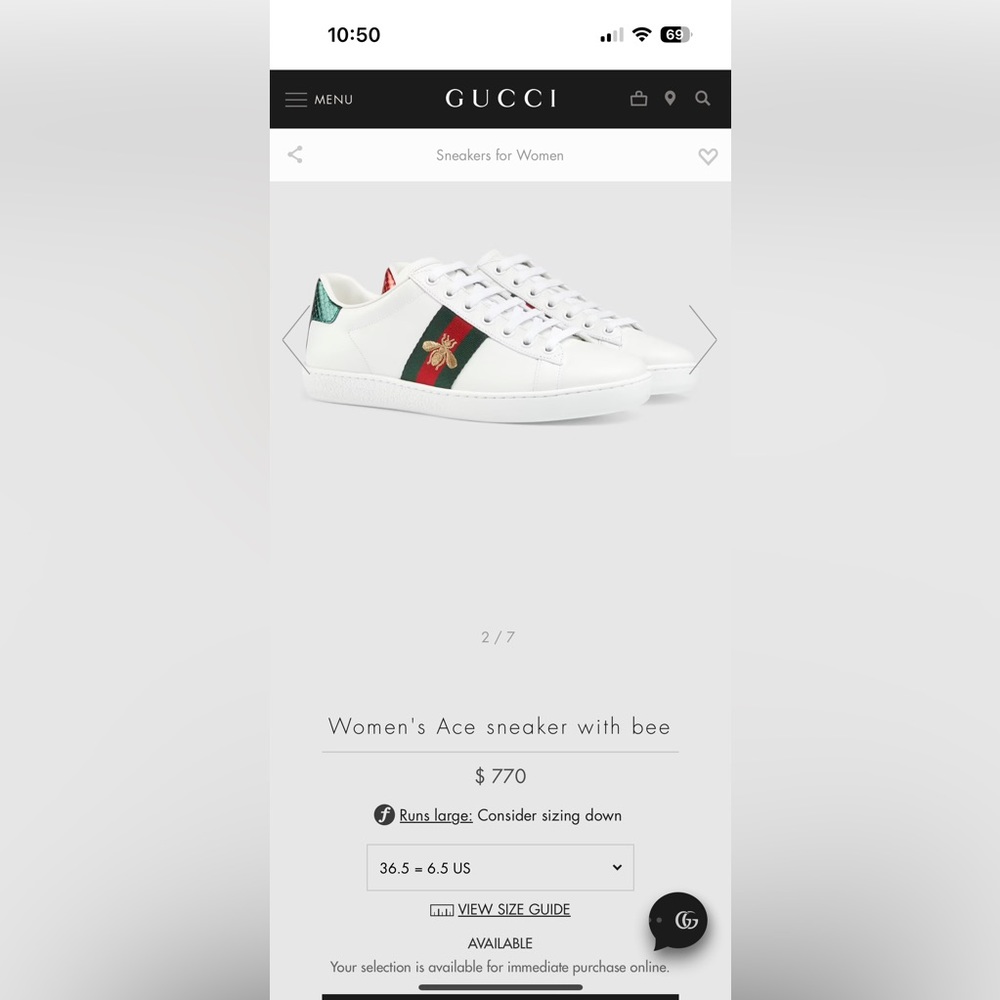 GUCCI ACE SNEAKER WITH BEE